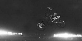 McGrath in flight at night.